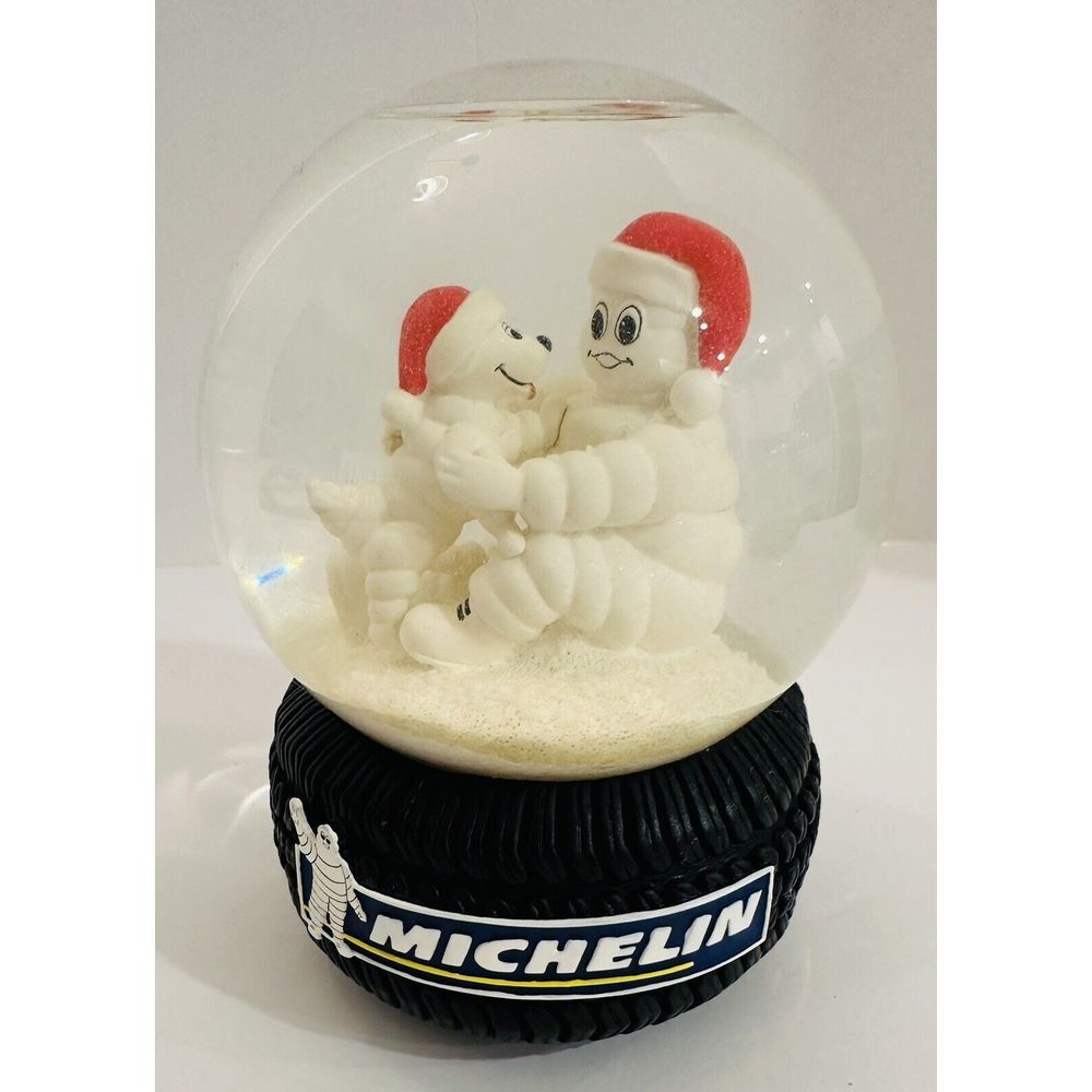 Limited Edition Michelin Tire Man & Dog Music Jingle Bells Snow Globe Christmas